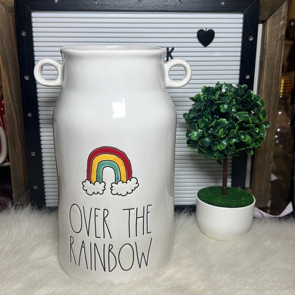 RAE DUNN over the rainbow canister Double Handle Crock. - Picture 2 of 6